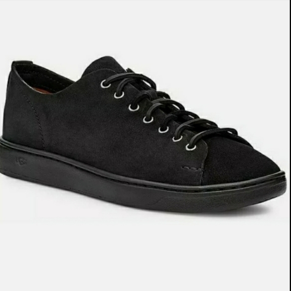UGG Men's Pismo Black Leather Sneakers - Picture 1 of 8